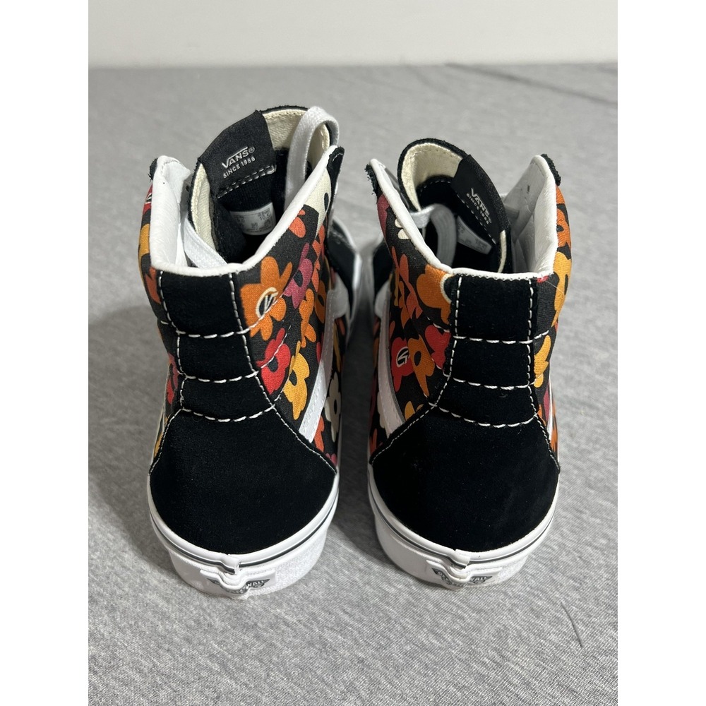 Vans Sk8-Hi Shoes Mens Size 9 Black Floral Multicolor High Top Skate Sneakers - Picture 8 of 16